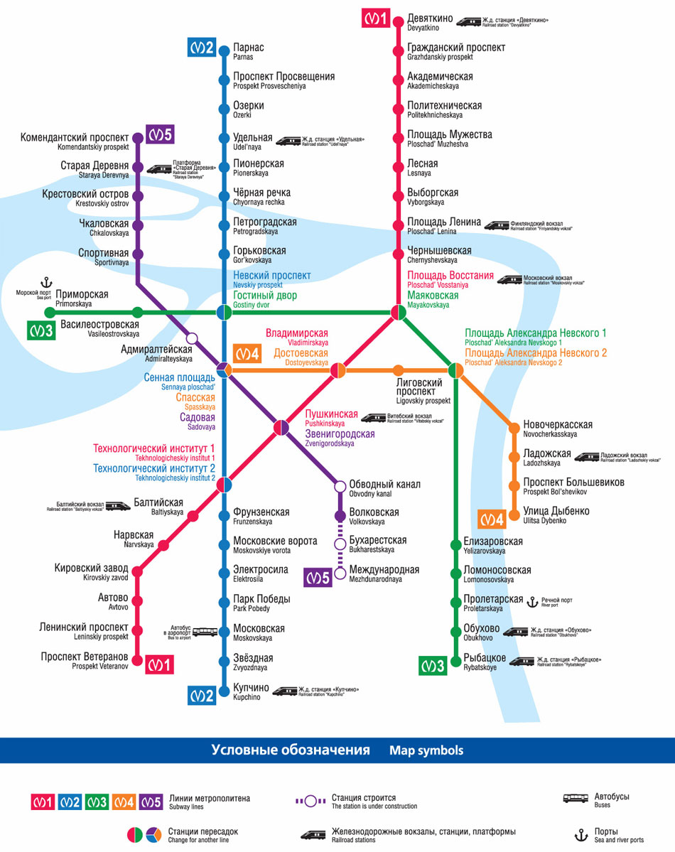 Схема метро СПб
